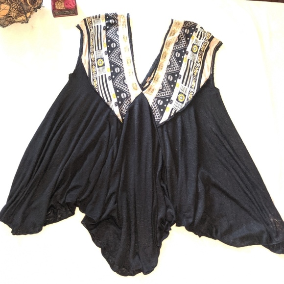 Free People Black We Are Golden Tunic Small - Picture 3 of 7